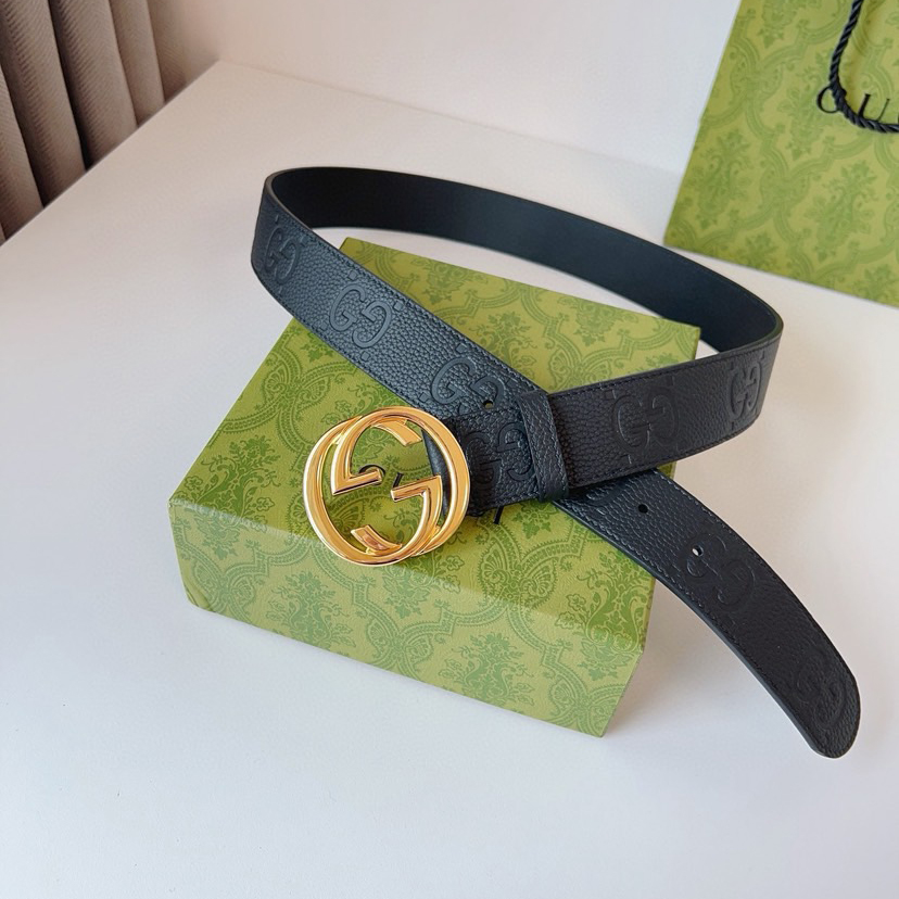 Gucci Circular Interlocking Double G Buckle Accessories And Ready To Wear Items Continue To Rejuvenate And Present The Brand's Classic Details Simple Yet Elegant Style Suitable For Various Dressing Styles Belt Width: 4.0cm