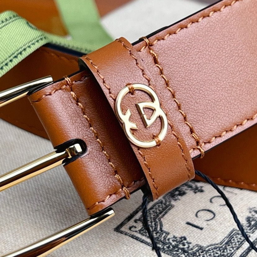 Gucci Decorative Interlocking Double G Square Buckle Belt Made Of Smooth Leather Material With Square Buckle Classic Double G Letter Interwoven Pattern Women's Belt Men's Designer Casual Letter Smooth Buckle Double Sided Belt