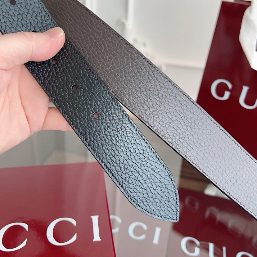 Gucci Classic Designer Belt Belts For Women Man Designer Casual Letter Smooth Buckle Belt Double-Sided Lychee Patterned Cowhide Width 3.7cm Retro Gg Rotating Buckle Double-Sided Available