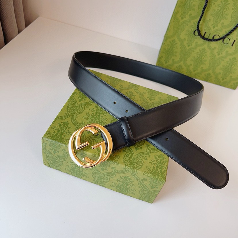 Gucci Circular Interlocking Double G Buckle, Accessories And Ready To Wear Items Continue To Rejuvenate And Present The Brand's Classic Details Simple Yet Elegant Style Suitable For Various Dressing Styles Belt Width: 4.0cm