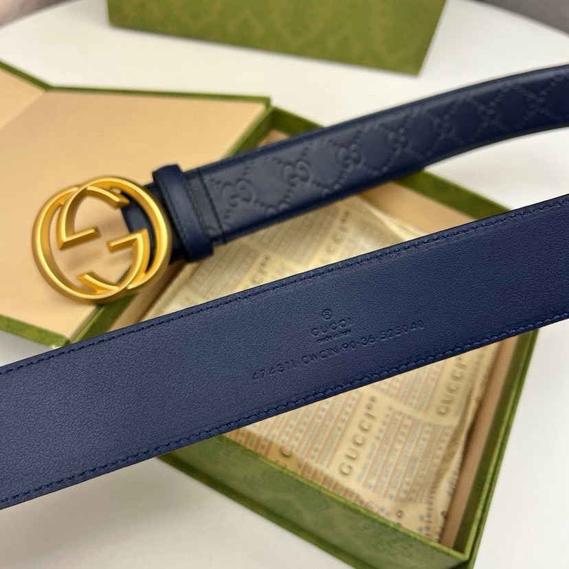 Gucci Leather It Has A Thick Touch With Clear And Distinct KnurlingPatterns It Is A Fashionable And Classic Men's Belt A Designer Belt A Casual And Smooth Buckle Belt For Both Women And Men With A Width Of 4.0 Cm And With Box