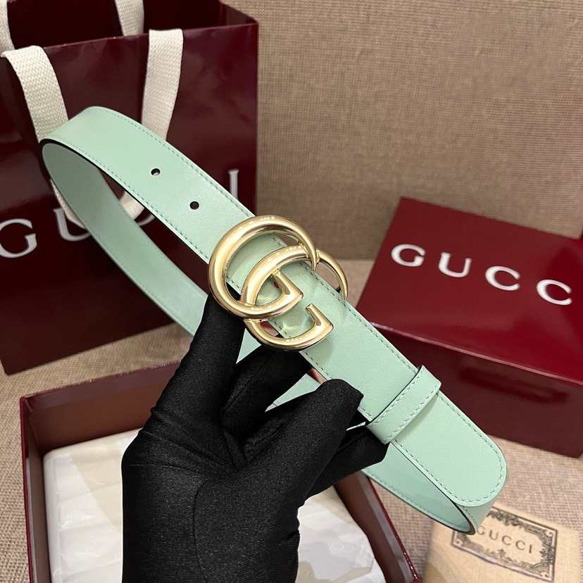 Gucci Belts For Women Designer Belt Womens Formal Smooth Buckle Woman Narrow Genuine Leather Golden Bronze Cowhide Design Thin Optional High Quality