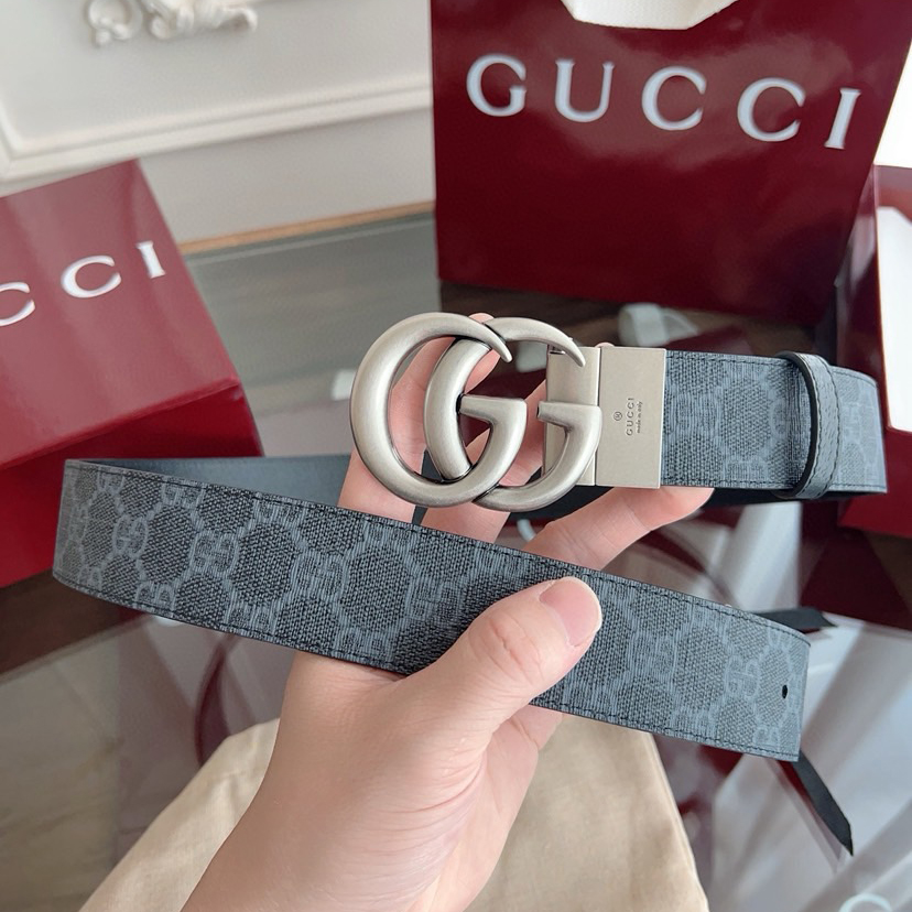Gucci Classic Designer Belt Belts For Women Man Designer Casual Letter Smooth Buckle Belt Double-Sided Printed Patterned Cowhide Width 3.7cm Retro Gg Rotating Buckle Double-Sided Available