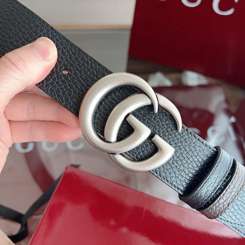 Gucci Classic Designer Belt Belts For Women Man Designer Casual Letter Smooth Buckle Belt Double-Sided Lychee Patterned Cowhide Width 3.7cm Retro Gg Rotating Buckle Double-Sided Available
