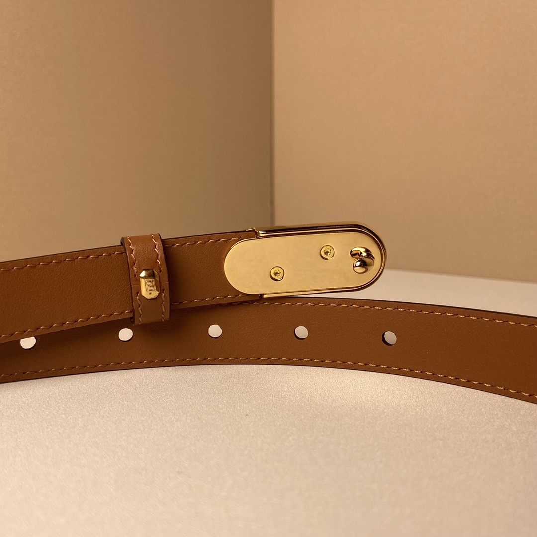 FENDI Belts For Women Designer Belt Womens Formal Smooth Buckle Woman Narrow Genuine Leather Golden Bronze Cowhide Design Thin Optional High Quality