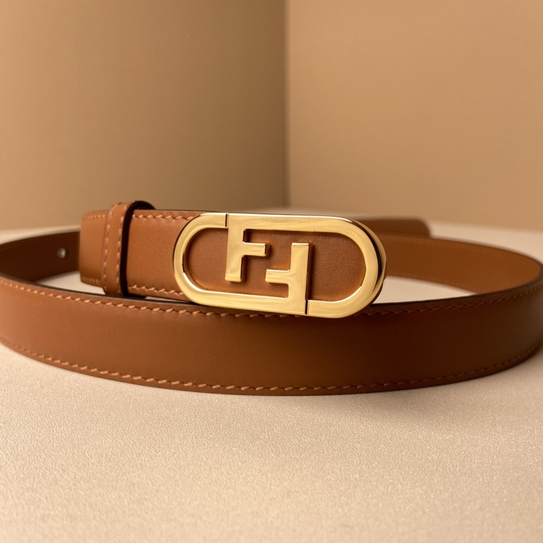 FENDI Belts For Women Designer Belt Womens Formal Smooth Buckle Woman Narrow Genuine Leather Golden Bronze Cowhide Design Thin Optional High Quality