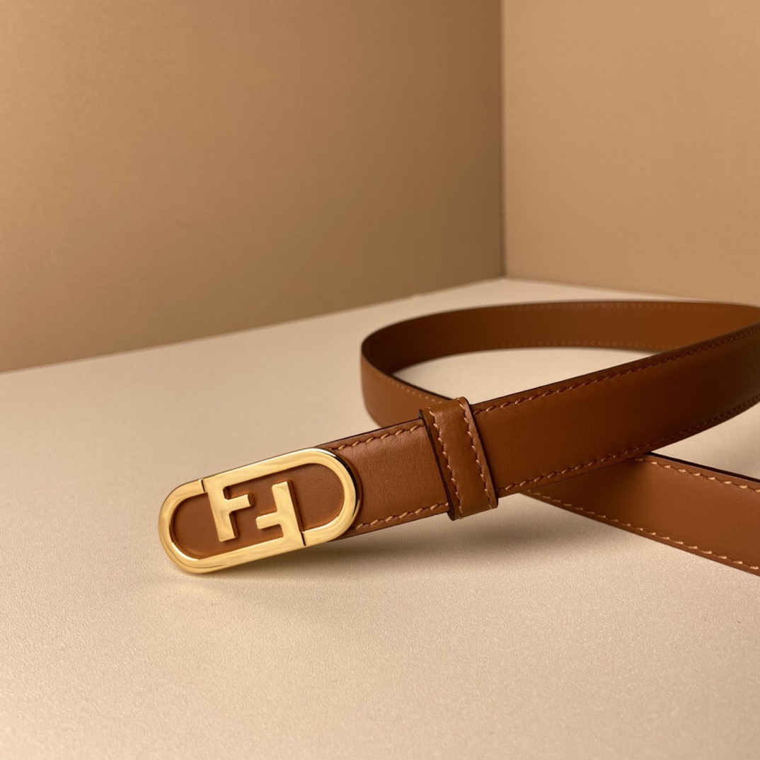 FENDI Belts For Women Designer Belt Womens Formal Smooth Buckle Woman Narrow Genuine Leather Golden Bronze Cowhide Design Thin Optional High Quality