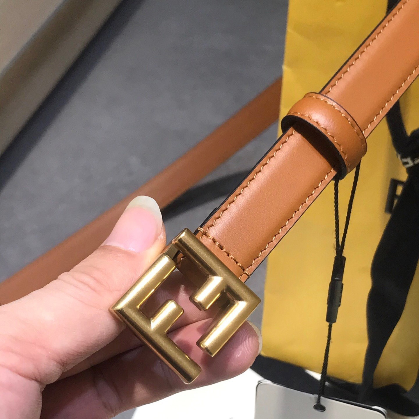 FENDI Belts For Women Designer Belt Womens Formal Smooth Buckle Woman Narrow Genuine Leather Golden Bronze Cowhide Design Thin Optional High Quality