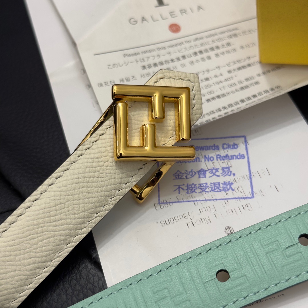 FENDI Belts For Women Designer Belt Womens Formal Smooth Buckle Woman Narrow Genuine Leather Golden Bronze Cowhide Design Thin Optional High Quality