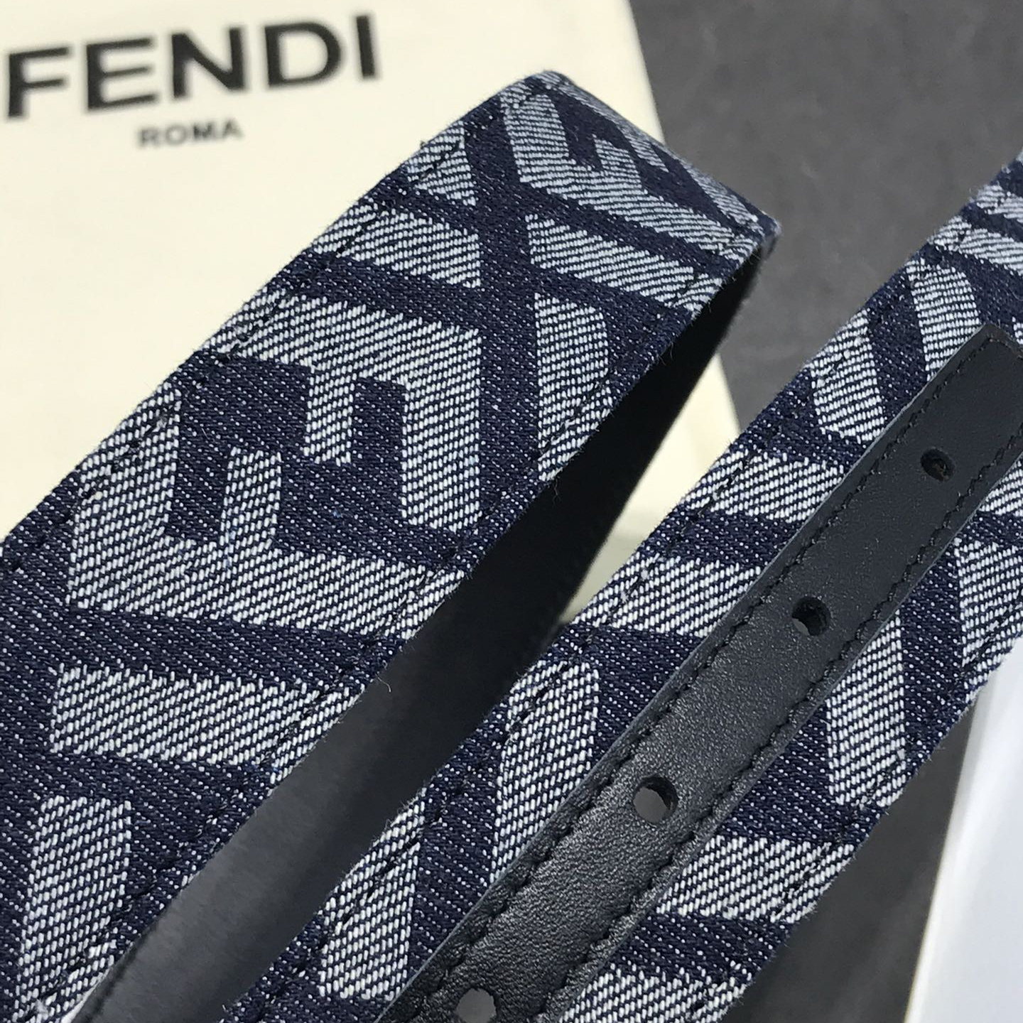 FENDI Designer Belt Men Belts Women's Brand Belt Denim Presbyopia Twill F Logo Design Belt Letter Needle Buckle With Iconic, Imported Calf Leather Luxury Belt Length 100-125cm Width Of 3.5 Cm And With Box