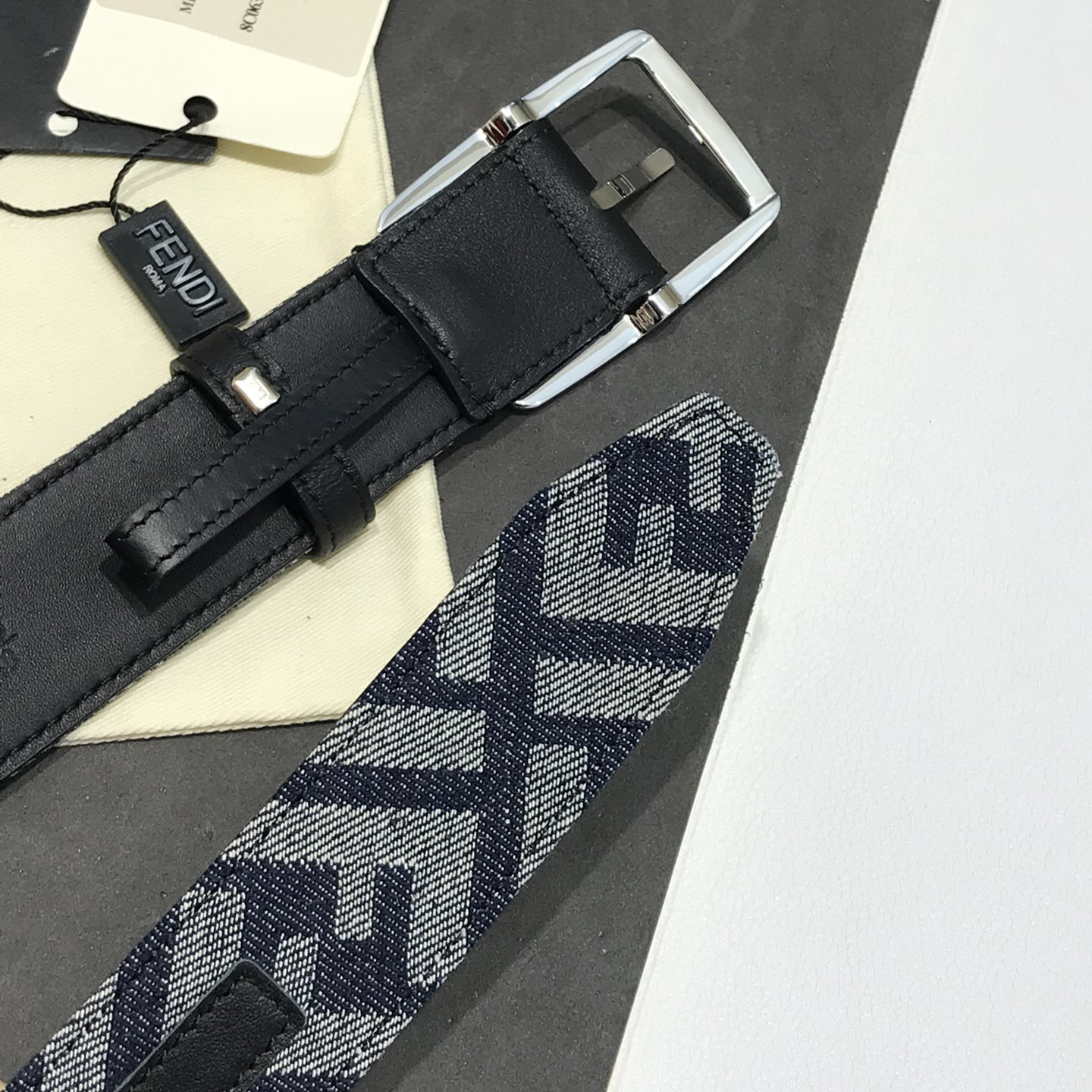 FENDI Designer Belt Men Belts Women's Brand Belt Denim Presbyopia Twill F Logo Design Belt Letter Needle Buckle With Iconic, Imported Calf Leather Luxury Belt Length 100-125cm Width Of 3.5 Cm And With Box