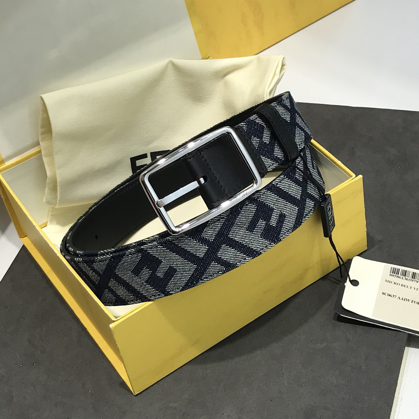 FENDI Designer Belt Men Belts Women's Brand Belt Denim Presbyopia Twill F Logo Design Belt Letter Needle Buckle With Iconic, Imported Calf Leather Luxury Belt Length 100-125cm Width Of 3.5 Cm And With Box