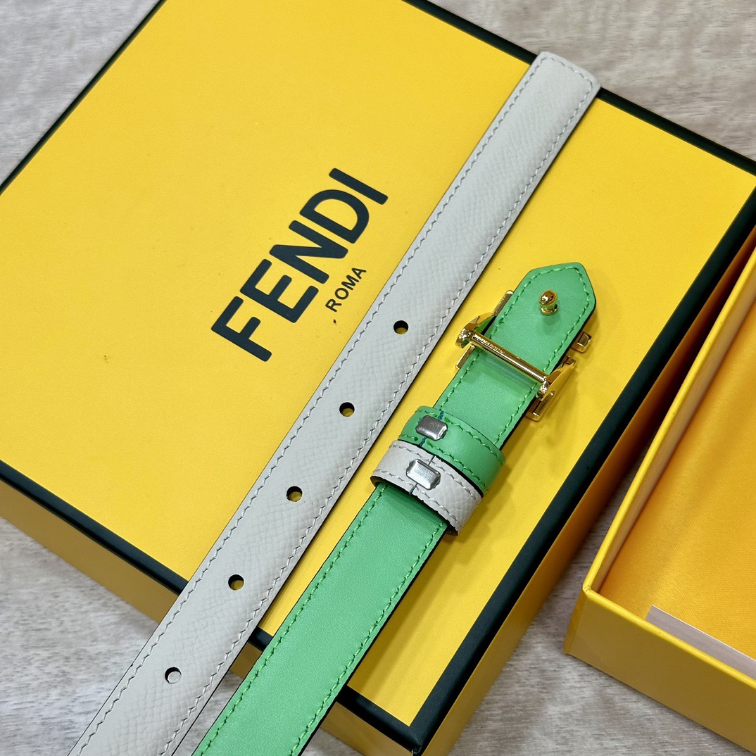 FENDI Belts For Women Designer Belt Womens Formal Smooth Buckle Woman Narrow Genuine Leather Golden Bronze Cowhide Design Thin Optional High Quality