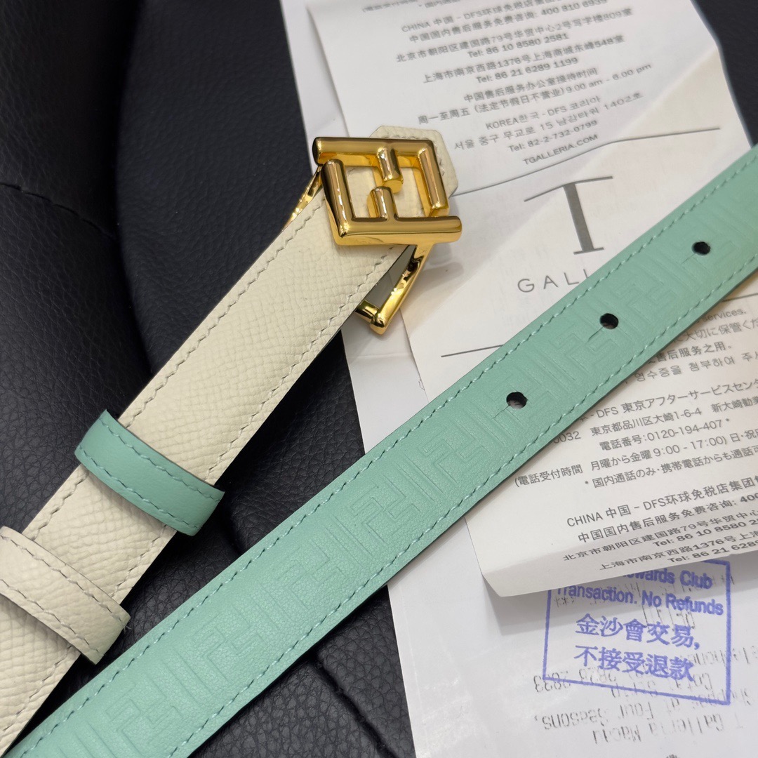 FENDI Belts For Women Designer Belt Womens Formal Smooth Buckle Woman Narrow Genuine Leather Golden Bronze Cowhide Design Thin Optional High Quality