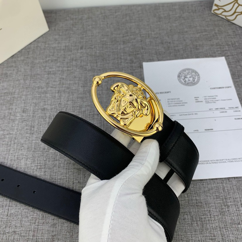 Versace Designer Belt Men Belts Women Brand Belt With Soft Top Leather Strap Paired With An Oval Medusa Buckle Women And Men With A Width Of 4.0 Cm And With Box