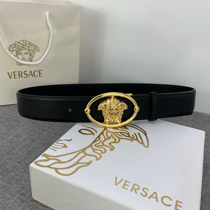 Versace Designer Belt Men Belts Women Brand Belt With Soft Top Leather Strap Paired With An Oval Medusa Buckle Women And Men With A Width Of 4.0 Cm And With Box