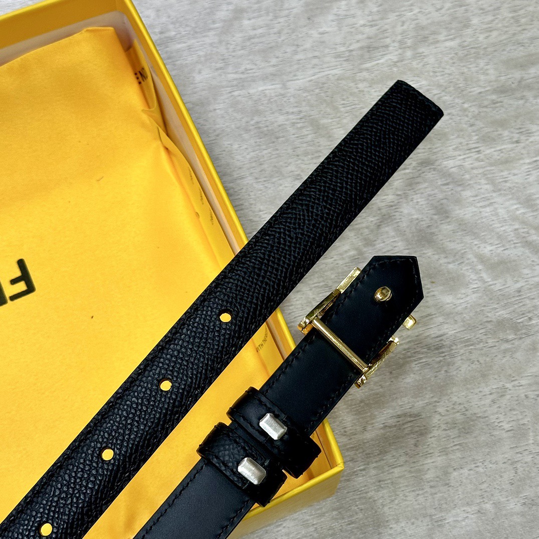 FENDI Belts For Women Designer Belt Womens Formal Smooth Buckle Woman Narrow Genuine Leather Golden Bronze Cowhide Design Thin Optional High Quality