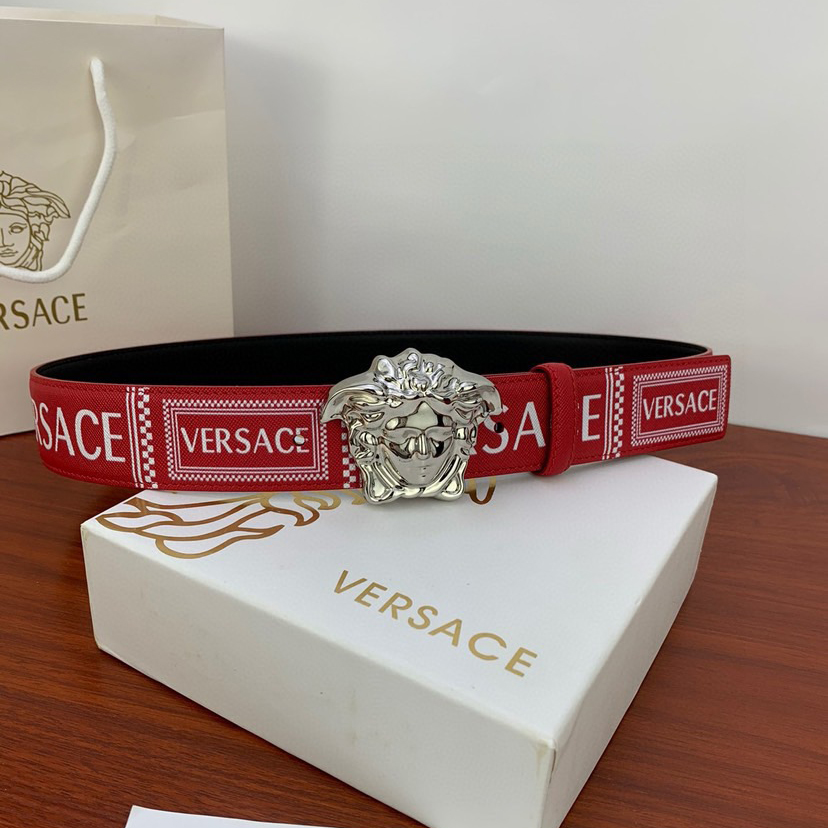 Versace Designer Belt Men Belts Women Brand Belt Cross Print With Classic Medusa Avatar Buckle Women And Men With A Width 4.0cm And With Box