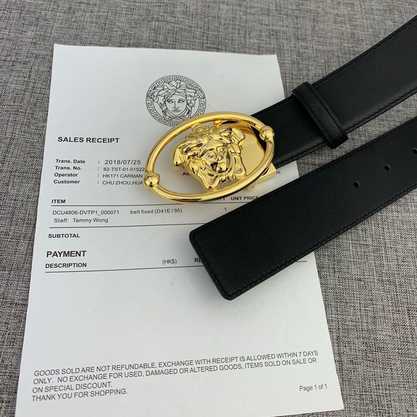 Versace Designer Belt Men Belts Women Brand Belt With Soft Top Leather Strap Paired With An Oval Medusa Buckle Women And Men With A Width Of 4.0 Cm And With Box