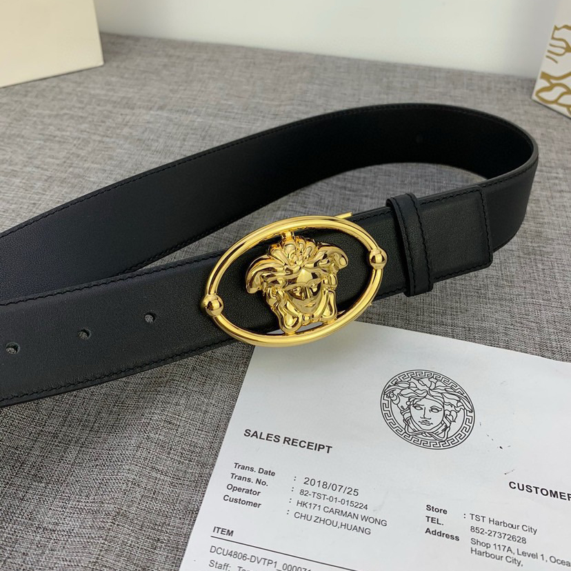 Versace Designer Belt Men Belts Women Brand Belt With Soft Top Leather Strap Paired With An Oval Medusa Buckle Women And Men With A Width Of 4.0 Cm And With Box