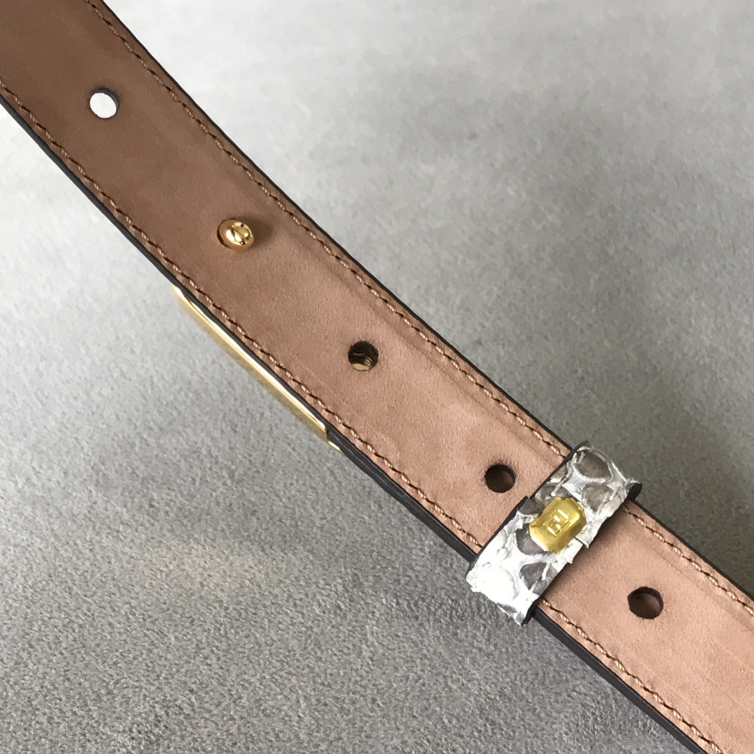 FENDI Belts For Women Designer Belt Womens Formal Smooth Buckle Woman Narrow Genuine Leather Golden Bronze Cowhide Design Thin Optional High Quality