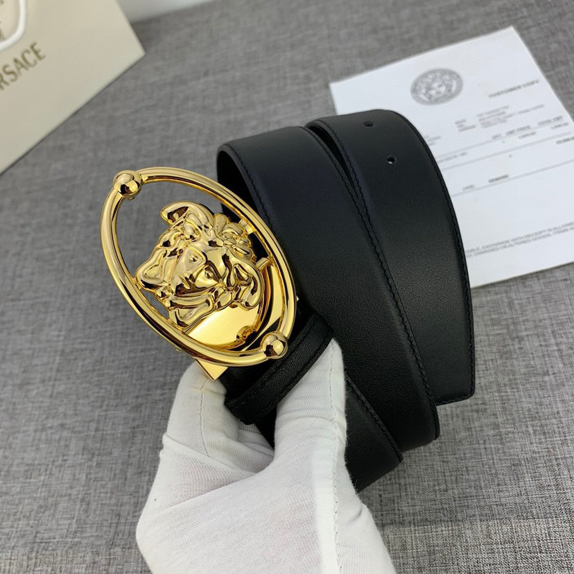 Versace Designer Belt Men Belts Women Brand Belt With Soft Top Leather Strap Paired With An Oval Medusa Buckle Women And Men With A Width Of 4.0 Cm And With Box