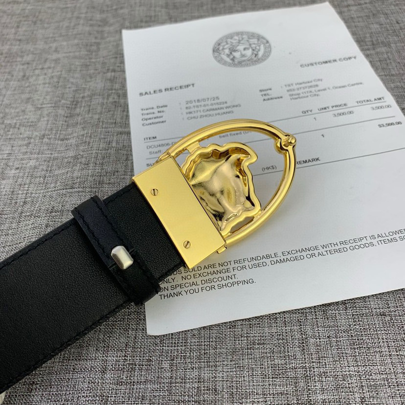 Versace Designer Belt Men Belts Women Brand Belt With Soft Top Leather Strap Paired With An Oval Medusa Buckle Women And Men With A Width Of 4.0 Cm And With Box