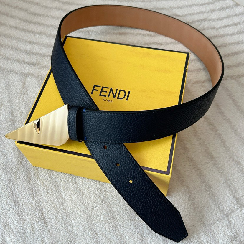 FENDI Designer Belt Mens Belts Womens Brand Belt Fashionable Casual Belt With Blue Lychee Patterned Cowhide On The Front And Tree Cream Frosted Cowhide On The Back Width Of 4.0cm Unique Eye Shape Shiny Buckle Full Of Charm