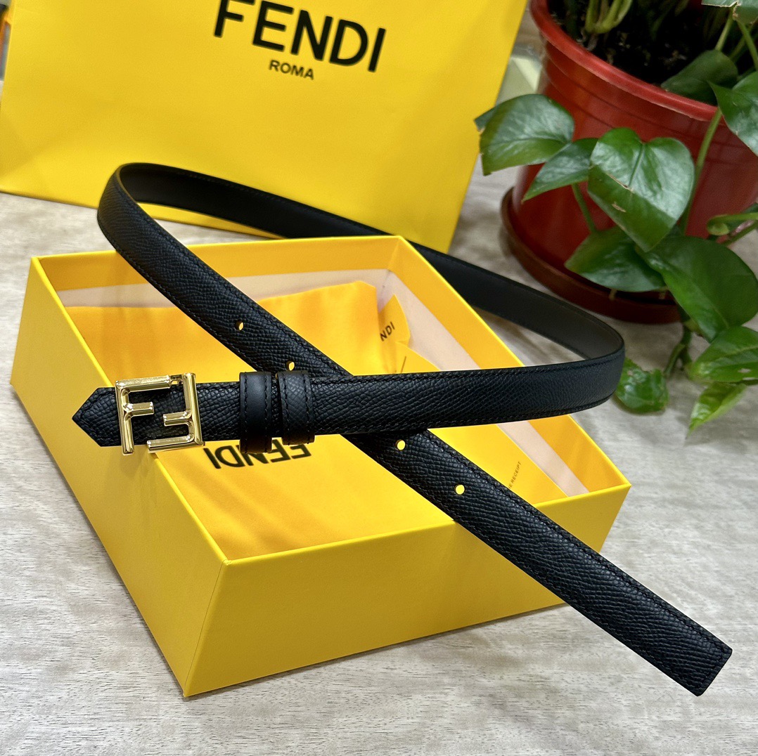 FENDI Belts For Women Designer Belt Womens Formal Smooth Buckle Woman Narrow Genuine Leather Golden Bronze Cowhide Design Thin Optional High Quality