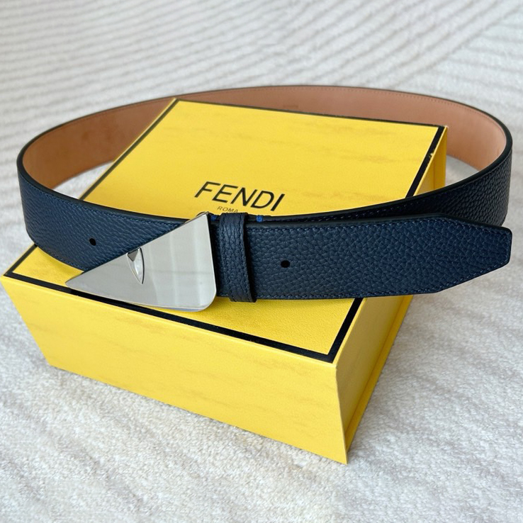 FENDI Designer Belt Mens Belts Womens Brand Belt Fashionable Casual Belt With Blue Lychee Patterned Cowhide On The Front And Tree Cream Frosted Cowhide On The Back Width Of 4.0cm Unique Eye Shape Shiny Buckle Full Of Charm