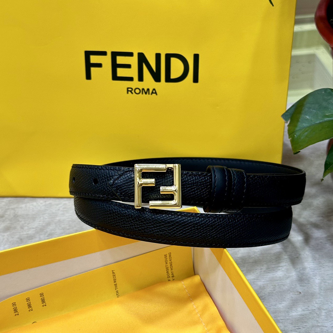 FENDI Belts For Women Designer Belt Womens Formal Smooth Buckle Woman Narrow Genuine Leather Golden Bronze Cowhide Design Thin Optional High Quality