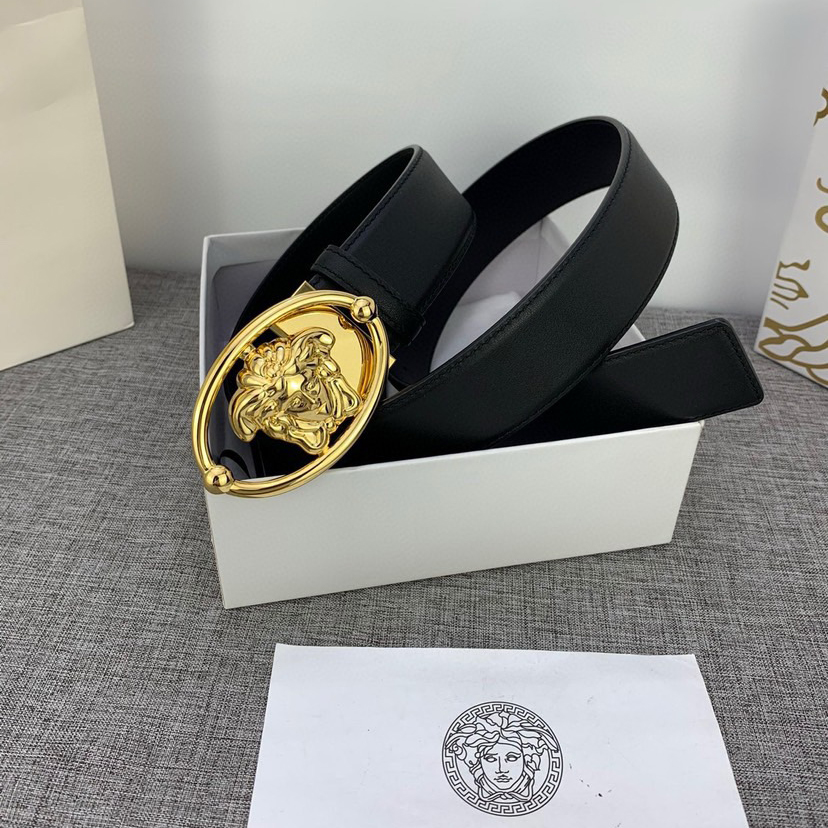 Versace Designer Belt Men Belts Women Brand Belt With Soft Top Leather Strap Paired With An Oval Medusa Buckle Women And Men With A Width Of 4.0 Cm And With Box