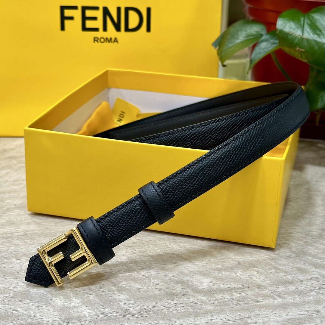 FENDI Belts For Women Designer Belt Womens Formal Smooth Buckle Woman Narrow Genuine Leather Golden Bronze Cowhide Design Thin Optional High Quality