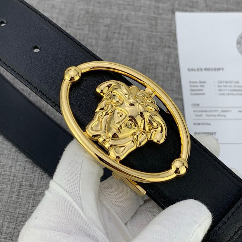 Versace Designer Belt Men Belts Women Brand Belt With Soft Top Leather Strap Paired With An Oval Medusa Buckle Women And Men With A Width Of 4.0 Cm And With Box