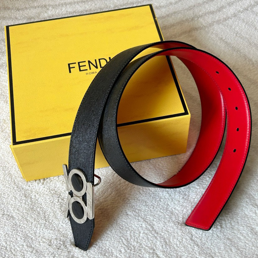Designer Belt Men Belts Women Brand Belt Double Sided Casual Belt With High-End Black Cowhide On The Front And Smooth Red Cowhide On The Back, Double-Sided Belt Width 3.8cm Molded Polished Metal Buckle