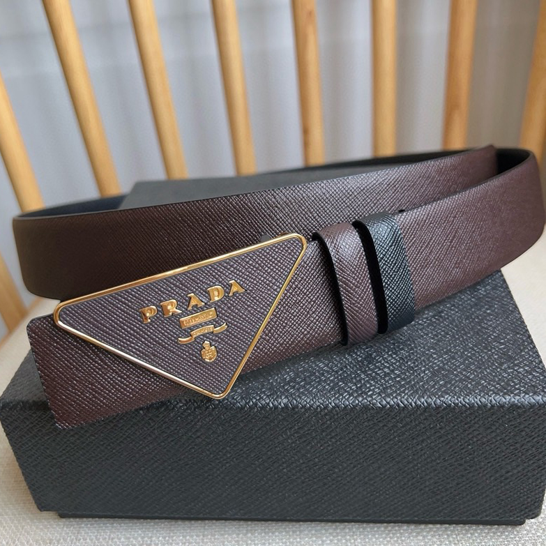 Prada Designer Belt Men Belts Women's Brand Belt Buckle Belt Is A Multifunctional Combination Accessory Series That Can Be Easily Paired With A Triangular Logo Through The Universal Simplicity Of Women And Men With A Width Of 3.5cm And With Box