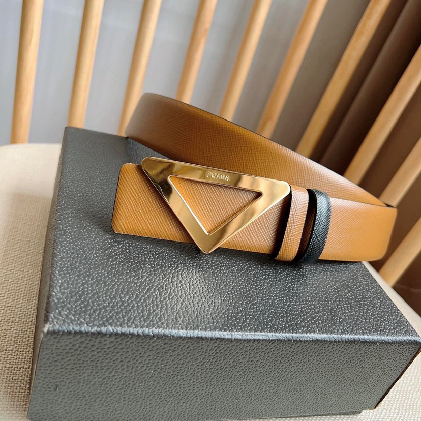Prada Designer Belt Men Belts Women Brand Belt Buckle Belt Is A Multifunctional Combination Accessory That Can Be Easily Paired With A Triangular Hollow Logo With A Universal Minimalist Silhouette Women And Men With A Width Of 3.5cm And With Box