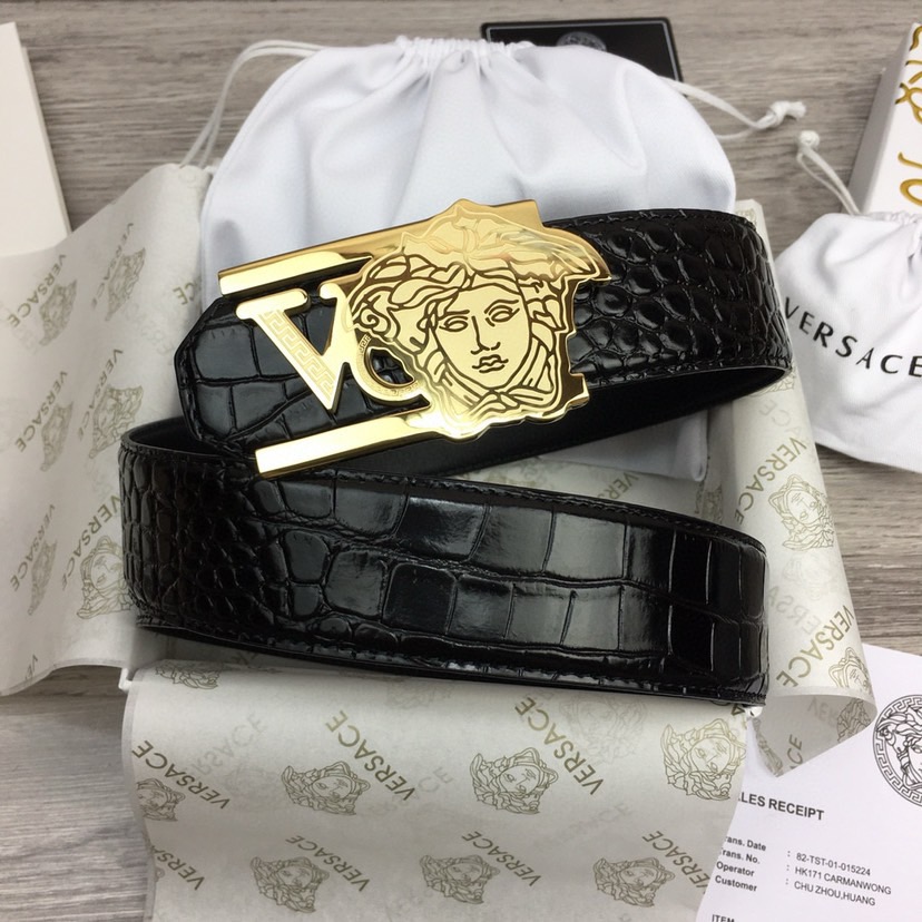 Versace Designer Belt Mens Belts Womens Brand Belt Luxury Belt Length 100-125cm Woman Men Belt Fashion Classics Casual Classic Medusa Avatar Buckle Buckle Designer High Quality Belt