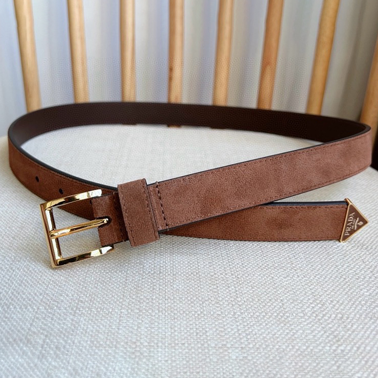 Prada Designer Belt Men Belts Women Brand's Exquisite Waistband Highlights The Elegant Temperament Of Velvet Textured Fabric Adorned With Fashionable Metal Buckles And Iconic Triangular Logos Width 2.5cm