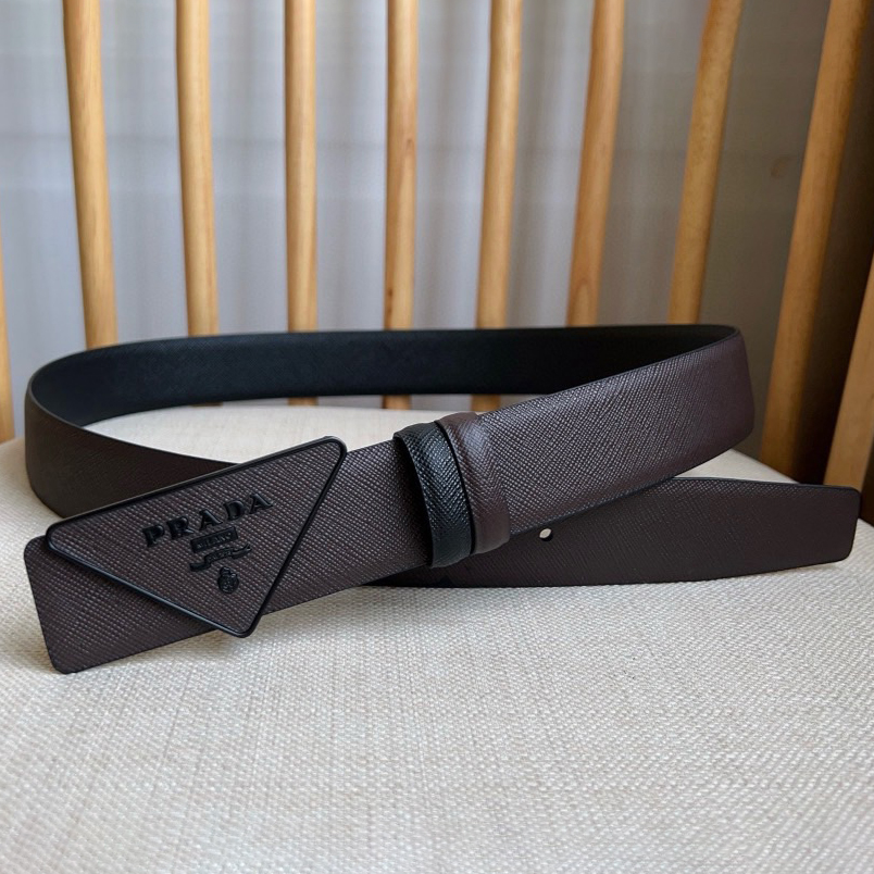 Prada Designer Belt Men Belts Women's Brand Belt Buckle Belt Is A Multifunctional Combination Accessory Series That Can Be Easily Paired With A Triangular Logo Through The Universal Simplicity Of Women And Men With A Width Of 3.5cm And With Box