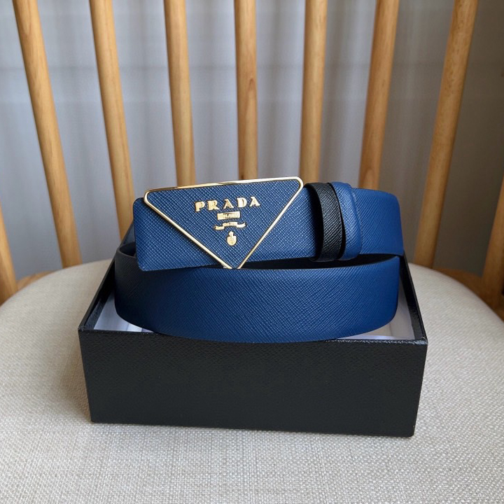 Prada Designer Belt Men Belts Women's Brand Belt Buckle Belt Is A Multifunctional Combination Accessory Series That Can Be Easily Paired With A Triangular Logo Through The Universal Simplicity Of Women And Men With A Width Of 3.5cm And With Box