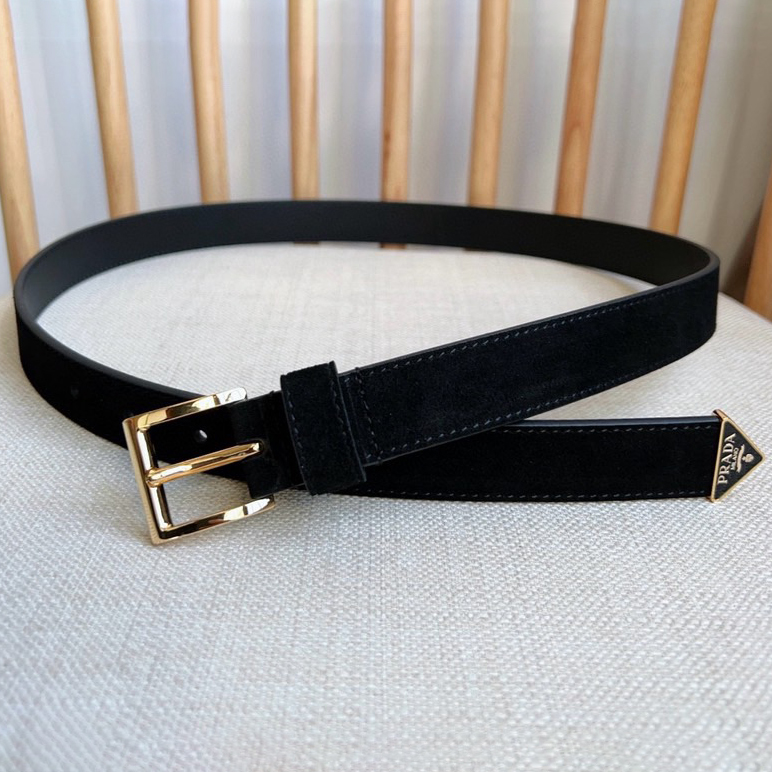 Prada Designer Belt Men Belts Women Brand's Exquisite Waistband Highlights The Elegant Temperament Of Velvet Textured Fabric Adorned With Fashionable Metal Buckles And Iconic Triangular Logos Width 2.5cm