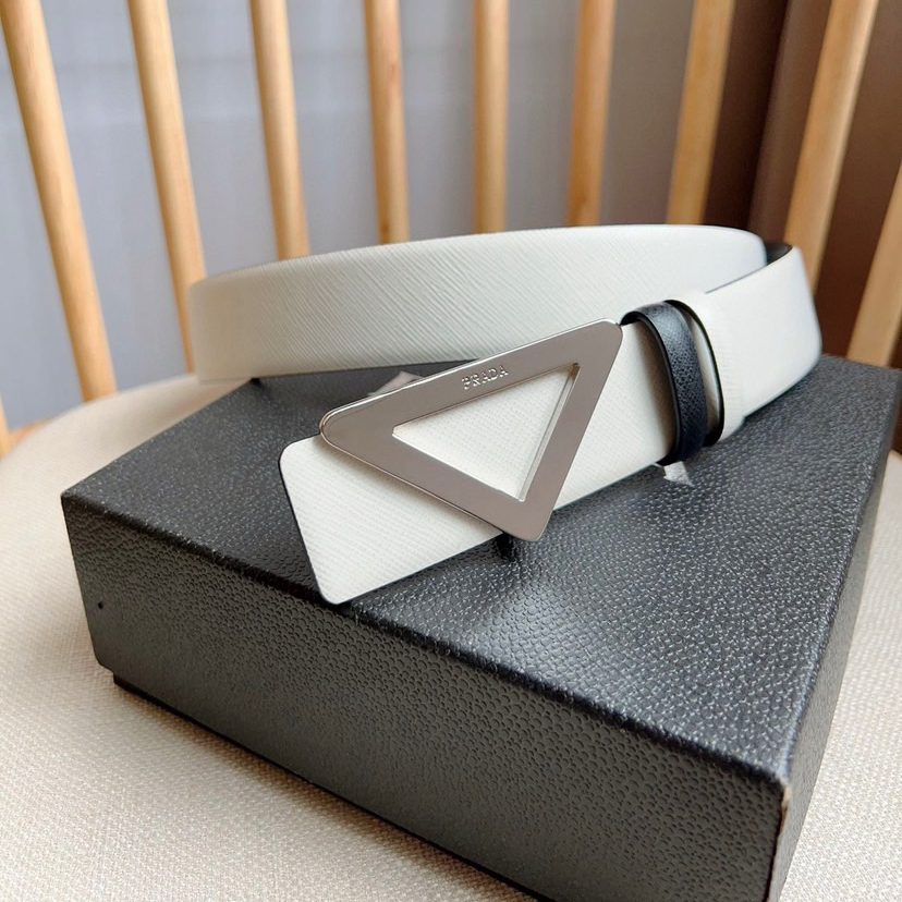 Prada Designer Belt Men Belts Women Brand Belt Buckle Belt Is A Multifunctional Combination Accessory That Can Be Easily Paired With A Triangular Hollow Logo With A Universal Minimalist Silhouette Women And Men With A Width Of 3.5cm And With Box