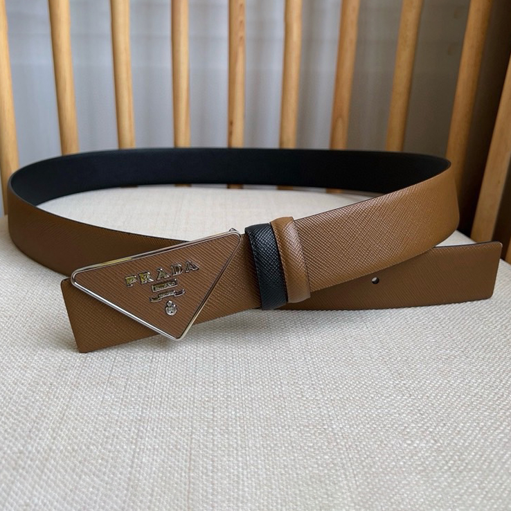 Prada Designer Belt Men Belts Women's Brand Belt Buckle Belt Is A Multifunctional Combination Accessory Series That Can Be Easily Paired With A Triangular Logo Through The Universal Simplicity Of Women And Men With A Width Of 3.5cm And With Box