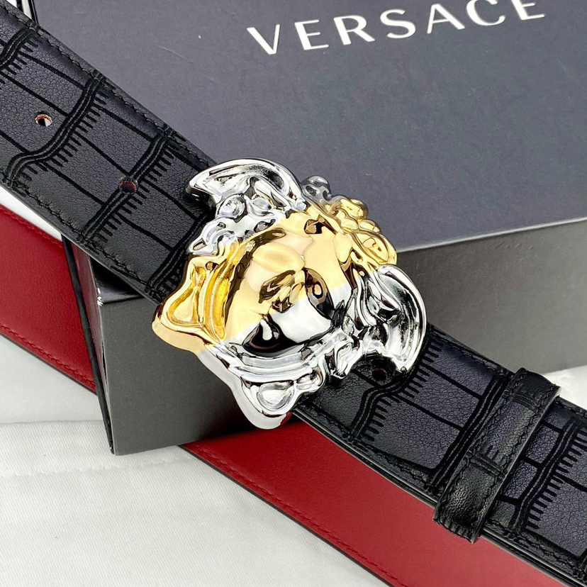 Versace Designer Belt Mens Belts Womens Brand Belt Luxury Belt Length 100-125cm Woman Men Belt Fashion Classics Casual Classic Medusa Avatar Buckle Buckle Designer High Quality Belt