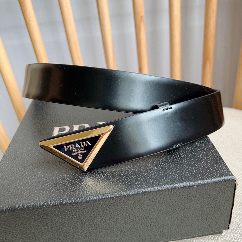 Prada Designer Belt Men Belts Women Brand Belt Shiny Leather Belt Design Simple triangular buckle with enamel coated metal engraved logo reflecting the brand's timeless style Shiny Leather Material Women And Men With A Width Of 3.5cm And With Box