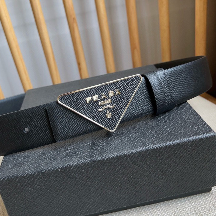 Prada Designer Belt Men Belts Women's Brand Belt Buckle Belt Is A Multifunctional Combination Accessory Series That Can Be Easily Paired With A Triangular Logo Through The Universal Simplicity Of Women And Men With A Width Of 3.5cm And With Box