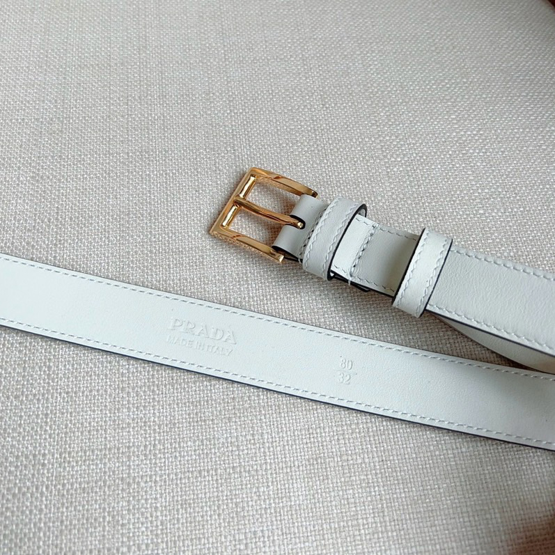 Prada Belts For Women Designer Belt Exudes A Simple Yet Exquisite Elegance The Enamel Coated Metal Triangle Logo At The Tip Showcases Its Iconic Design And Is An Ideal Accessory For Ada's Women's Ready To Wear Collection Measuring 2.5cm In Width