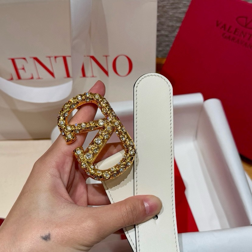 Valentino Belts For Women Designer Belt Womens Formal Smooth Buckle Woman Narrow Genuine Leather Golden Bronze Cowhide Design Thin Optional High Quality