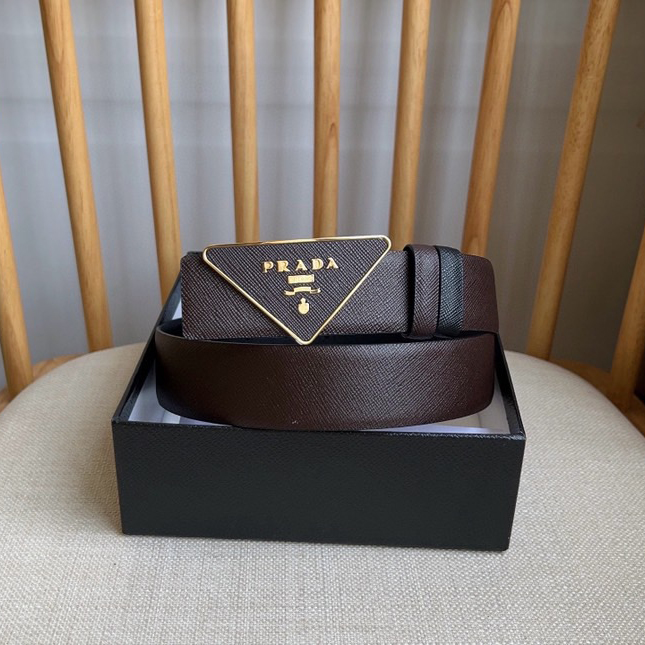 Prada Designer Belt Men Belts Women's Brand Belt Buckle Belt Is A Multifunctional Combination Accessory Series That Can Be Easily Paired With A Triangular Logo Through The Universal Simplicity Of Women And Men With A Width Of 3.5cm And With Box